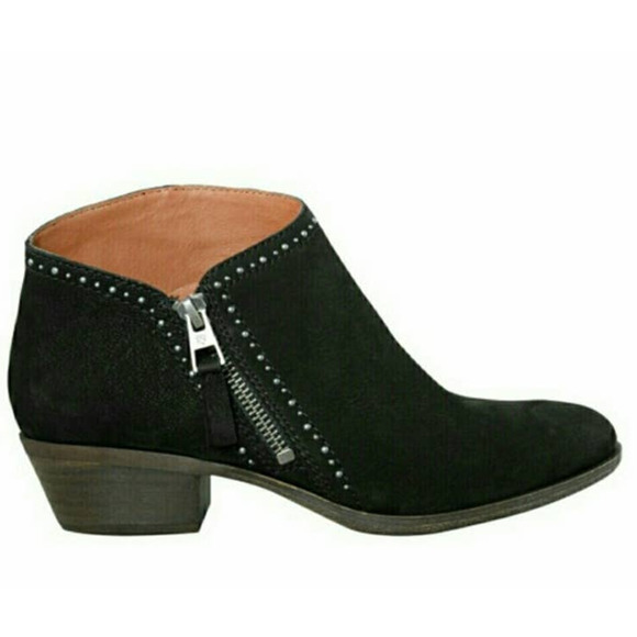 Lucky Brand Shoes - Lucky Brand Women's Black Suede Studded Benna Booties. Size 8M